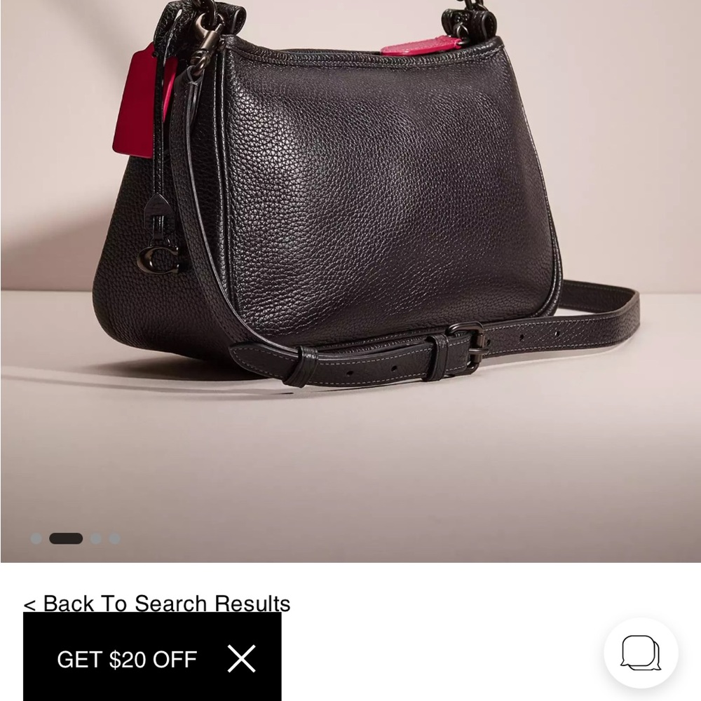 COACH Cary Upcrafted Soft Pebbled Black Leather Convertible Crossbody Bag - Picture 4 of 6